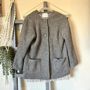 Zara Girls 2 Button Peacoat Jacket Gray Size 13/14 - Picture 1 of 4