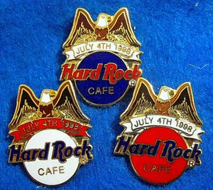PROTOTIPO 1998 4 DE JULIO AMERICAN CALD EAGLE BIRD Hard Rock Café 3 PIN SET LOTE - Imagen 1 de 5