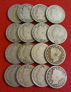 Count of 16 - Liberty Head (Barber) Nickels - Picture 1 of 1
