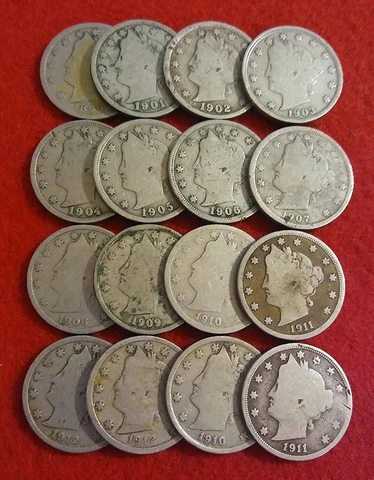 Count of 16 - Liberty Head (Barber) Nickels Cover