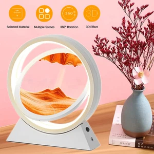 3D Hourglass Moving Sand Art Picture Desk Lamp Glass Deep Sea Sandscape Painting - Picture 1 of 12