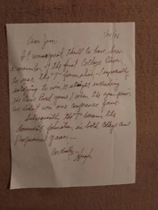 Hand-Written And Signed Letter From Hugh Gallarneau:  Stanford - Picture 1 of 2