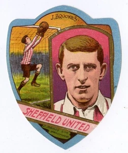 Escudo de tarjeta de fútbol americano J. Baines, Sheffield United, Joe Brookes c1909 (Gd3343) - Imagen 1 de 4