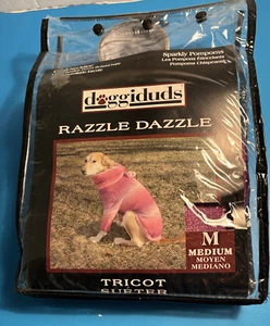 Doggiduds Coat “Razzle Dazzle” Sparkly Pom Poms Size Medium - Picture 1 of 7
