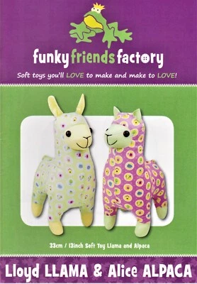 Lloyd Llama and Alice Alpaca Soft Toy Pattern by Funky Friends Factory - Image 1 of 2