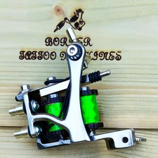 'SHADER / PACKER' (NICKEL PLATED) BORDER TATTOO MACHINE,CUSTOM JONESY IRON FRAME