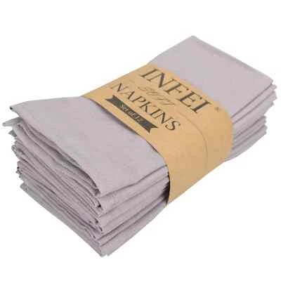 Juego de 12 servilletas de cena lavables de tela mezclada algodón lino 40x40 cm Foto 1 de 4