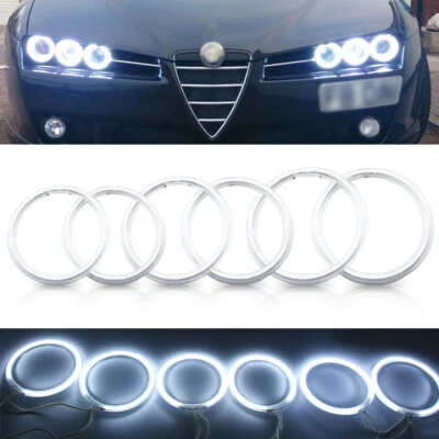 LED Xenon White CCFL Angel Eyes Halo Rings Kit For Alfa Romeo 159 2005-2011 DRL - Image 1 of 4