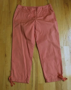 EUC! Talbots Signature Orange Crop Capri Hose (8) Pedal Pusher Tie Bottom - Bild 1 von 8