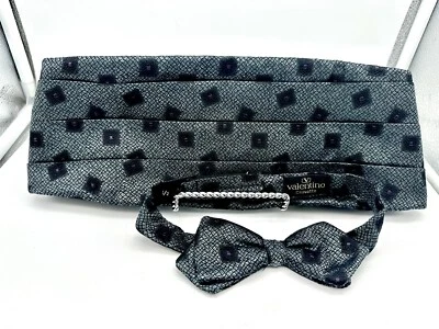 Pajarita ajustable VALENTINO 100 % SEDA 100 % cummerbund y a juego EE. UU. Foto 1 de 4