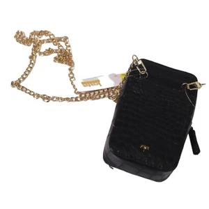 Mini sac à main chaîne croco noir KATE LANDRY bandoulière - Photo 1/3