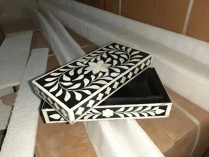 9"x5"x3" Rectangle Marble Jewelry Box Bone Inlay Your Trinkets Exquisite Decors - Picture 1 of 6