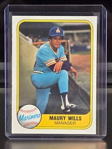 1981 FLEER MLB BASEBALL CARD MAURY WILLS #595 MANAGER SEATTLE MARINERS NM+ - Picture 1 of 2