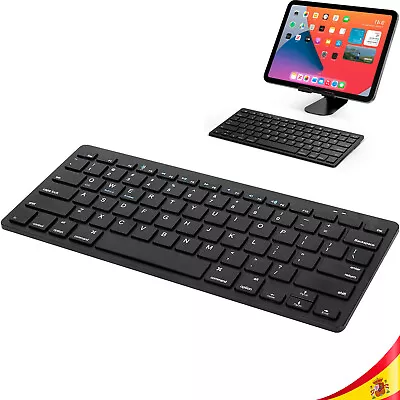 MLT ELECTRONICS Teclado Español USB Slim Negro Mate con Teclas Multimedia Minimalista y Elegante