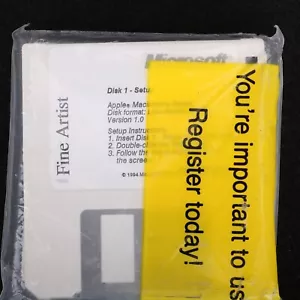 Microsoft Fine Artist Mac 1.0 5 3.5" Disks Floppy Vtg - Picture 1 of 3
