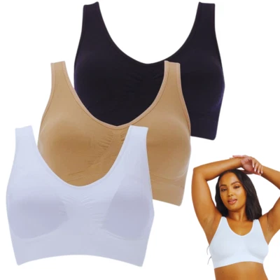 SUJETADOR CÓMODO SIN COSTURAS PARA MUJER Cómodo Prendas moldeadoras Deportes Elastizadas Top Chaleco Soporte - Imagen 1 de 4