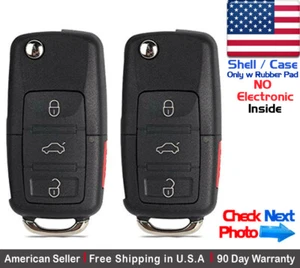 2x New Replacement Remote Key Fob Flip Case 3 Button For Volkswagen - Shell Only - Picture 1 of 2