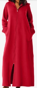 SALE~ Dreams & Co. RED FLEECE HOODED ROBE SZ 3X(30/32) RETAILS $74.99 + SHIP - Picture 1 of 6
