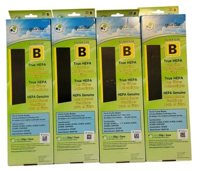 4 Genuine GermGuardian FLT4825 HEPA Size B Air Filters NEW! - Image 1 of 3
