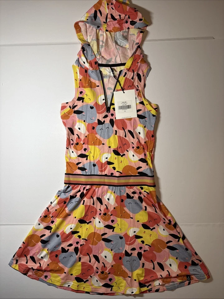 Deux Par Deux Happy Fruits Hooded  Dress NWT Size 10 - Image 1 of 4