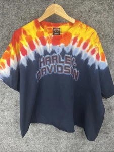 Vintage Harley Davidson Tie Dye Shirt Men's 3XL Cropped Tank Flawed - Picture 1 of 11