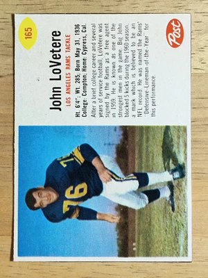 1962 Post Cereal #165 John Lovetere (EX) - Image 1 of 2