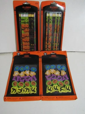Lápices Halloween 40ct Gomas de borrar Halloween 40ct favores de fiesta truco o trato Foto 1 de 4
