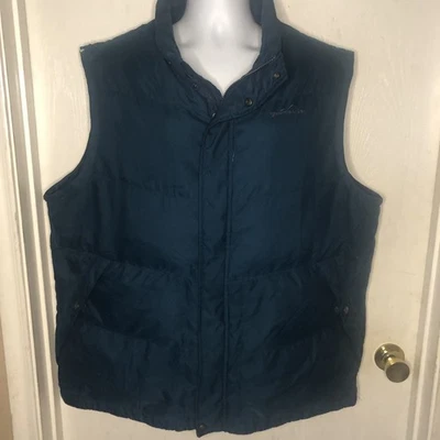 Men's Eddie Bauer Tall TXXL  Premium Goose Down Winter Puffer Vest EB550 Blue - Image 1 of 4