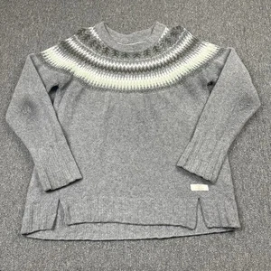 Barbour Pullover Damen UK 16 Grau Monmouth Strick Fair Isle Yolk Wolle Sweater - Bild 1 von 13