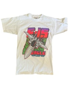 VINTAGE 90s F15 Jet Military US Air Force T-Shirt Adult M Neon Pink - Picture 1 of 11