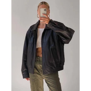 Bomber anni 90 oversize giacca pelle retrò vintage classica | giacca donna - Foto 1 di 4
