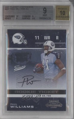 2007 Playoff Contenders Paul Williams #207 BGS 9 MINT Rookie Auto RC - Image 1 of 2