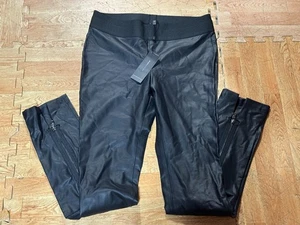BCBG Max Azria Imitación Cuero Marion Cremallera Leggings Pantalones Negros Para Mujer Talla M - Imagen 1 de 8