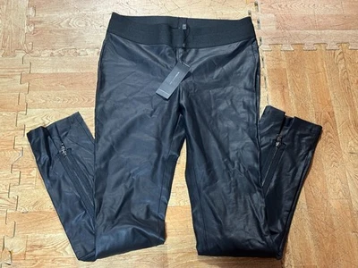 BCBG Max Azria Faux Leather Marion Zipper Leggings Pants Black Womens Sz M - Image 1 of 4