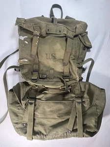 WWII US M1945 Combat Field Pack Upper & Lower Bag Complete Dated 1945 Original - Picture 1 of 5