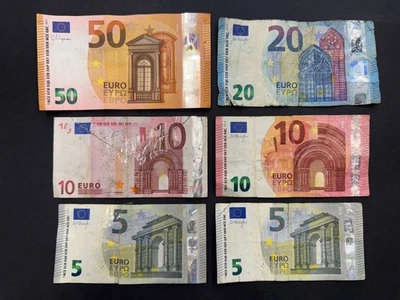 Damaged Euros Banknote Set (6) LOT: 0911-017 — 第 1/4 张图片