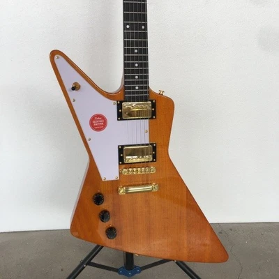 New Left-Handed Electric Guitar Gold Hardware White Pick Guard 2H Pickups - Image 1 of 4