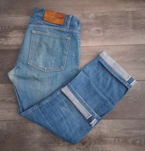 Pantalones de mezclilla azules con ribete real talla 36x31 Naked & Famous Wierd Guy - Imagen 1 de 17