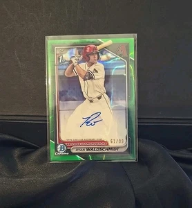 2024 Bowman Draft - Ryan Waldschmidt Auto CPA-RW Green Wave 61/99 - Picture 1 of 2