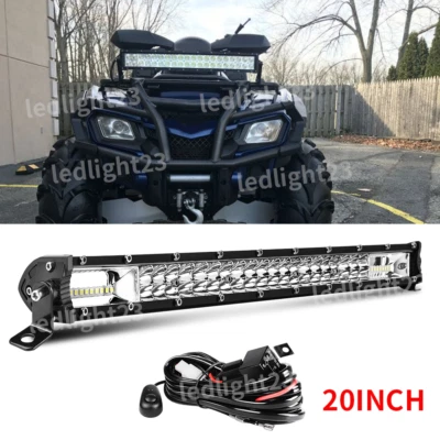 20INCH LED Light Bar Flood Spot Beam + Wire fit Can-Am Outlander Max 570 1000 - Image 1 of 4