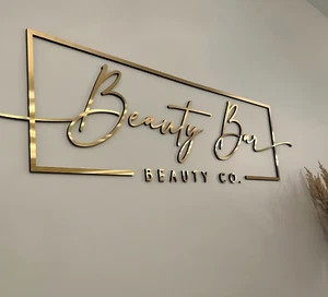 Company Logo Sign, Reception Sign, Salon Logo Wall Business Sign,Laser Cut Sign - Picture 1 of 15