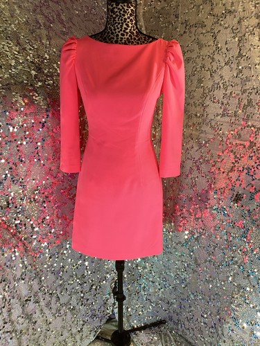 Mini abito FENDI ROMA ABITO FF viscosa ""Baciata"" rosa caldo taglia US4 IT38 AUTENTICO