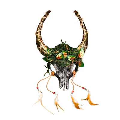 Máscara prata antílope diabo floresta floresta ouro chifres de boi animal crânio máscara - Imagem 1 de 4