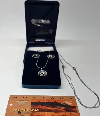 Collar y pendientes de poste #6 Mark Martin / Brad Keselowski de plata y negro con cuentas Foto 1 de 4