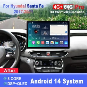 13.1 inch For Hyundai Santa Fe 4 2017-2021 Car Radio Carplay Android Multimedia - Picture 1 of 7