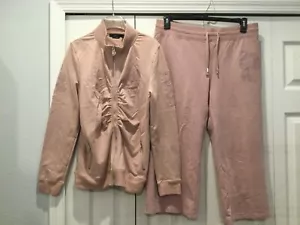 VERTIGO PARIS Jogging Suit. Color: Mauve/Blush. Jacket & Capri Pants. Sz XL. NEW - Picture 1 of 4