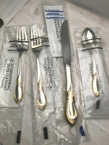 Golden Rhapsody by International Sterling Silver 4 Piece Place Setting, NEW - Picture 1 of 5