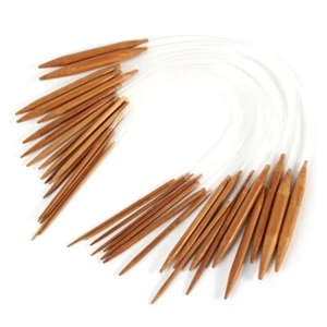 18Pairs Bamboo Knitting Needles 16" Circular Smooth Nature Carbonized Set Z _cn - Bild 1 von 9