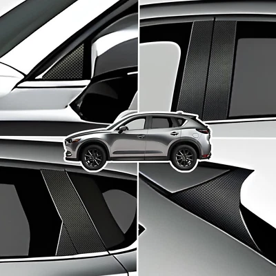 Calcomanía de ajuste de panel de pilar de diseño de carbono A-B-C para Mazda CX5 CX-5 KF 2017-2024 - Imagen 1 de 4