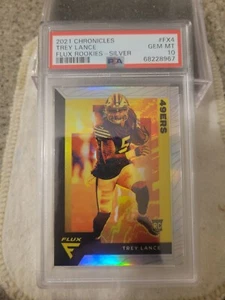 2021 PANINI CHRONICLES TREY LANCE ROOKIE FLUX SILVER PSA 10 GEM MT - Picture 1 of 2